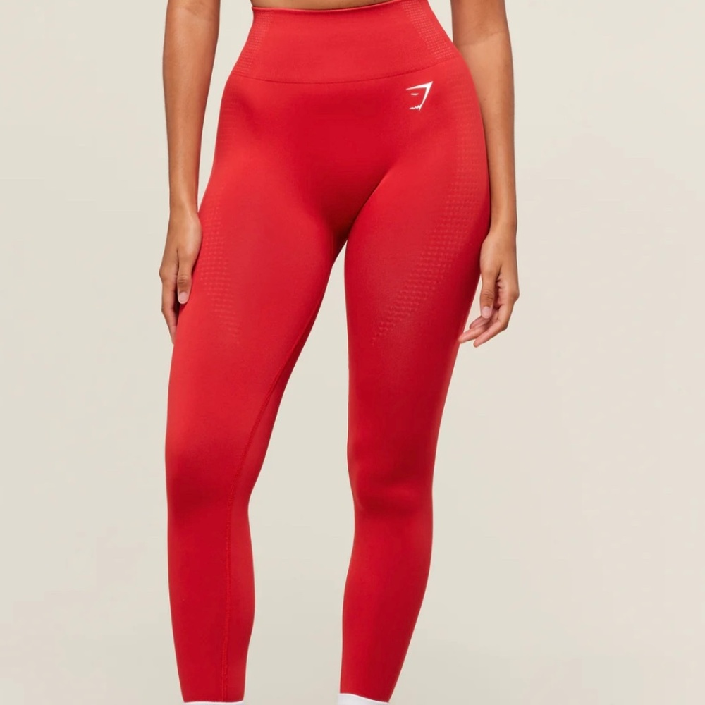 Gymshark Red High-Waist Seamless Leggings